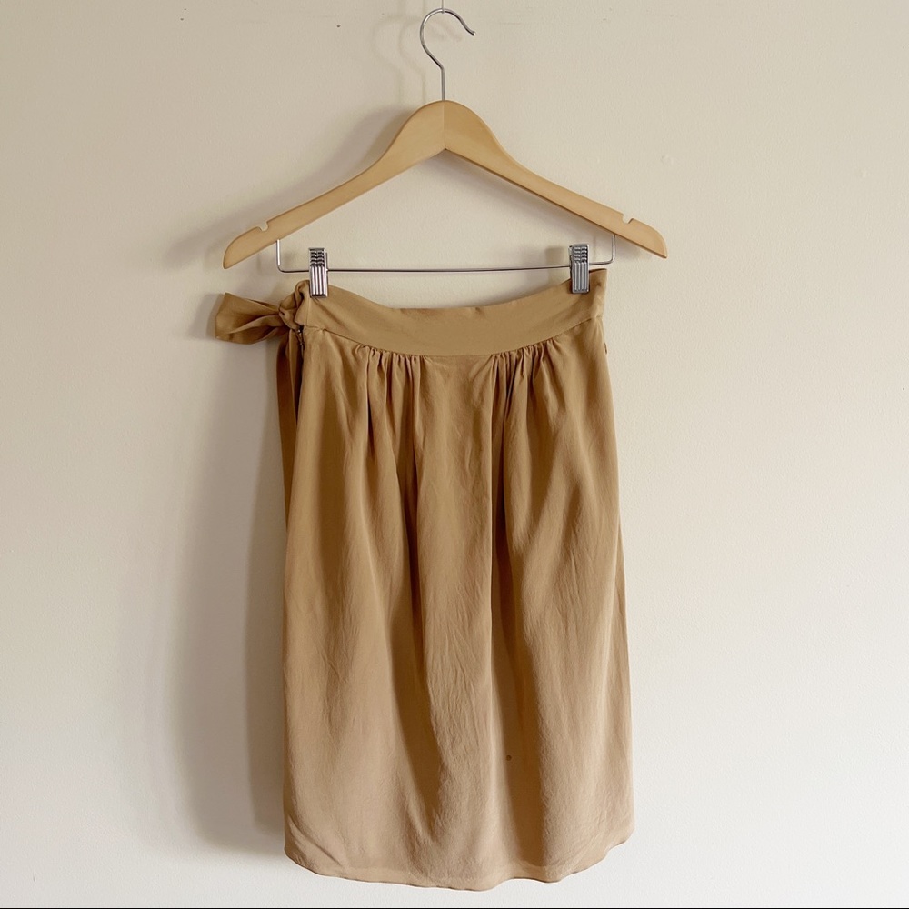 Chloe silk draped skirt. Designer camel coloured skirt xs small 36 - Picture 3 of 7